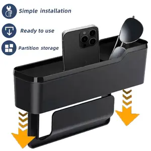 Left Side Car Seat Gap Filler Organizer, Multifunctional Car Seat Organizer, Auto Console Side Storage Box, Car Organizer Front Seat for Holding Phone, Wallet,Sunglasses
