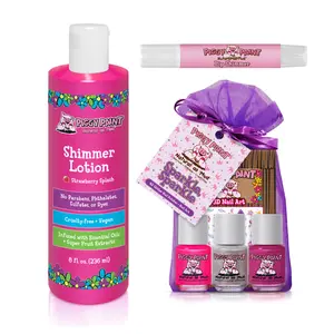 Piggy Paint Lets Sparkle Bundle - Shimmer Lotion, Lip Shimmer, and Sparkle Sparkle Gift Set for Kids Non-Toxic Nail Polish