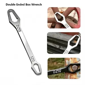 Universal Wrench Double Head Self Tightening Wrench, 8mm 24mm Self Tightening Universal Wrench Repair Tools, Adjustable Wrench Board Double Head Wrench，Rusted Bolt Remover，Bike Car Home Repair/Outdoor Emergency Repair/ self-tightening 8-22mm