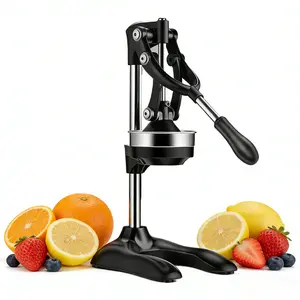 Aluminum Alloy Electroplated Dual-Mode Citrus Juicer, Commercial Manual Press, Heavy Duty Countertop Juice Squeezer for Oranges and Lemons hand juicer squeezer Stainless Steel Matte Black Manual Citrus Juicer aluminum manual press juicer Juicer Squeezer G