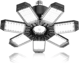 LED Garage Lights Bulb 1/2/4 Pack 200W 2000LM 6500K Led Shop Light with 7 Plus 1 Deformable Panels Basement Barn Ceiling Lights for E26/E27