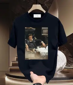 Scarface Inspired Graphic Tee With Tony Montana Throne And Jewelry Print For Men And Women 3X Faster Sweat Absorption Wrinkle Free Durable Fitted Short Sleeve Crew Neck Summer Medium Length