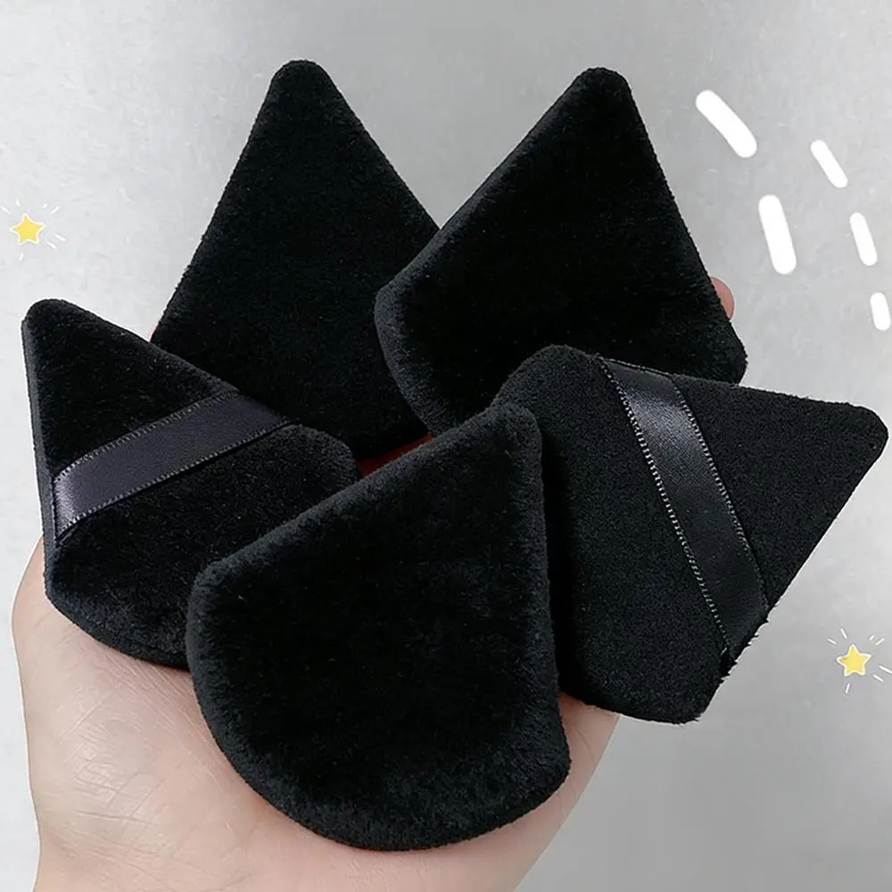 2/5/10Pc Black Triangle Powder Puff Facial Makeup Sponge Soft Velvet Cosmetics Puff Mixer Beauty Foundation Soft Skin-Friendly