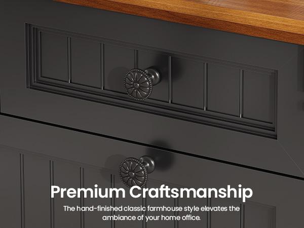 SEDETA 33 Inch 4 Drawers File Cabinet Farmhouse Filing Cabinets for Home Office fit Legal/Letter/A4 File Wood Office File Cabinet with Power Outlets Printer Stand with Storage