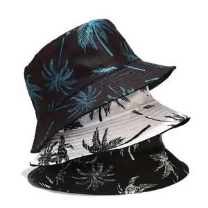 Unisex Coconut Print Bucket Hat - Breathable Cloth, Lightweight, Durable Fisherman Cap for Beach Travel, Summer Outdoor Wear, Hats for Women