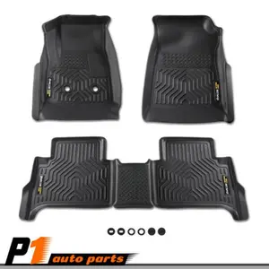 Floor Mats TPE Fit For 15-22 Chevy Colorado Crew Cab/ GMC Canyon Full Set Liners Truck Accessories Car Accessory