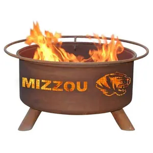 212 MAIN Missouri Patina Portable Wood Burning Fire Pit - Outdoor Patio Fire Pit with BBQ Grill Functionality, Portable Fire Pit, Wood Burning Firepit