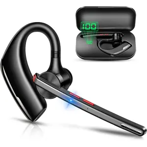 Headset,   Earpiece for Cellphone with 500mah  Case 80h Playtime V5.2 Dual Mic Noise Cancelling Hands-Free Earphones for Office Driver