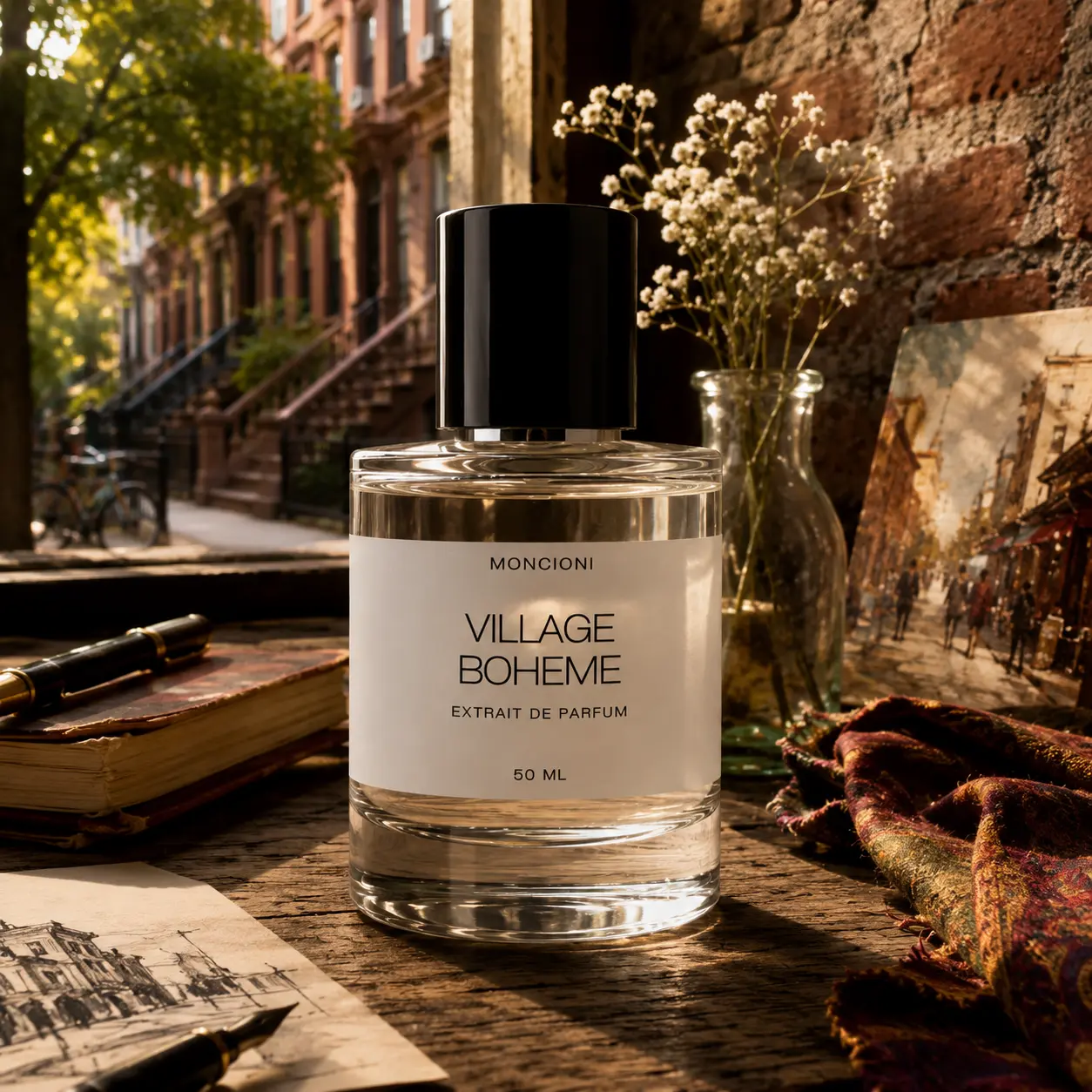 Moncioni Village Boheme Extrait de Parfum - Orange Blossom, Freesia, Sandalwood - Long-Lasting Designer-Inspired Luxury Unisex Fragrance - Niche Gift Option