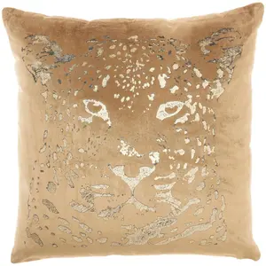 20"x20" Oversize Sofia Foil Print Square Throw Pillow Gold/Beige - Mina Victory