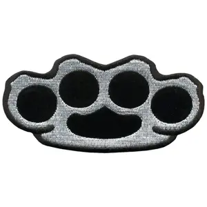 Miltacusa Brass Knuckles Embroidered Hook Patch (4.0 x 2.0 BR2)
