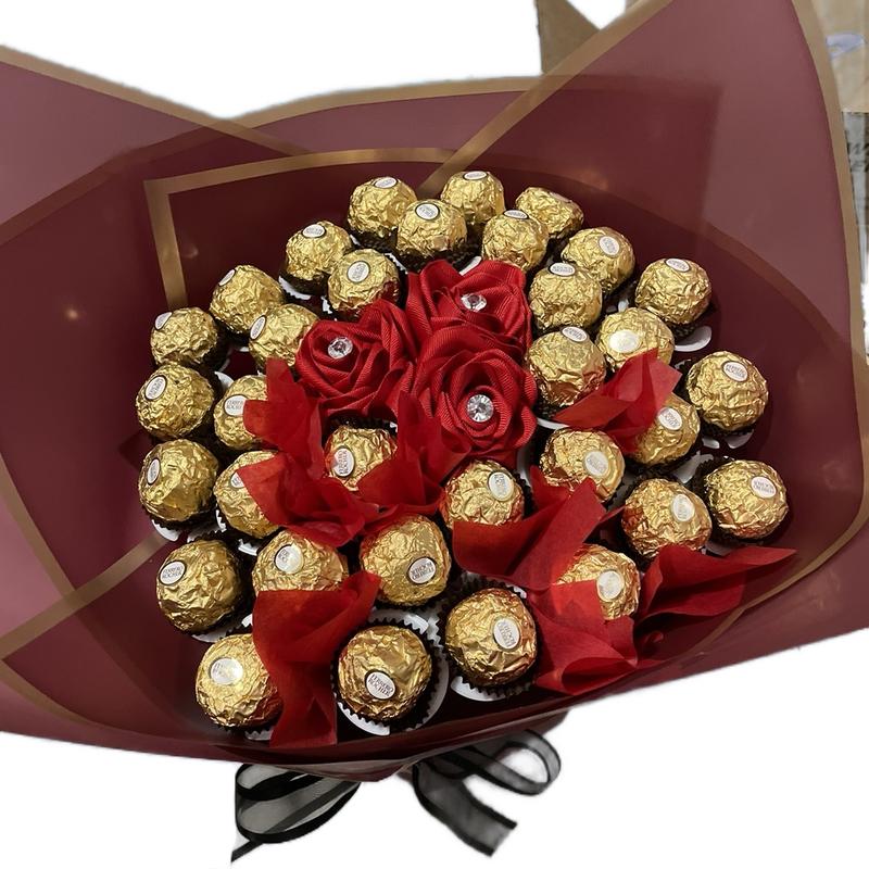 Ferrero rocher chocolate bouquet for valentine, Anniversary, wedding, retirement or birthday gift