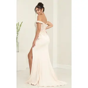 Champagne Wedding Dress Long Bridal Gown and Plus Size By RQ8110