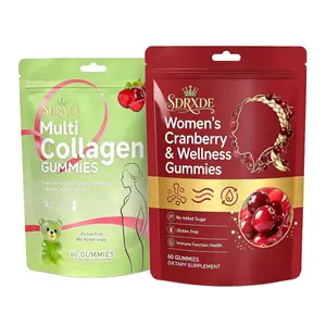 SDRXDE Sugar-Free Cranberry Probiotic & Collagen Gummies for Women, Individually Wrapped Daily Wellness Support c e vitamins Organic Liposomal Lymphatic Triple Herbal Health Drops alpha 10-in-1 shilajit gummies healthy age zeaxanthin vitamin d3 k2 mk7 pm