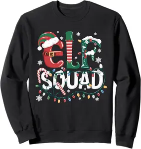 Elf Family Christmas Matching Pajamas Xmas Elf Squad Sweatshirt