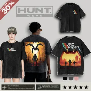 ARC Raiders Sci-Fi Game T-Shirt, Hoodies men, Sweatshirt Concept Art Oversized Washed Vintage Shirt – Double-Sided  Casual Cotton Fabric Tech Streetwear graphic tee Unisex Retro