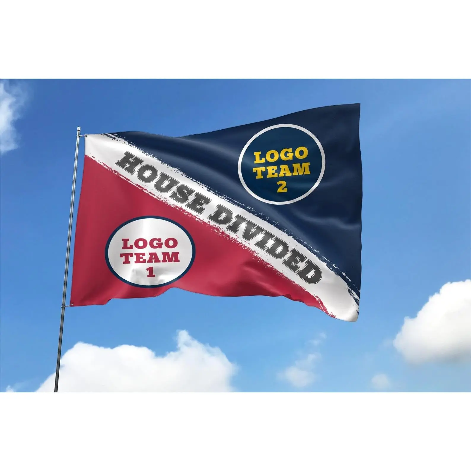 Custom House Divided Flag, Custom Flag, House Divided Flag, Flag, Country Flag, School Flag, Flag UNWN26