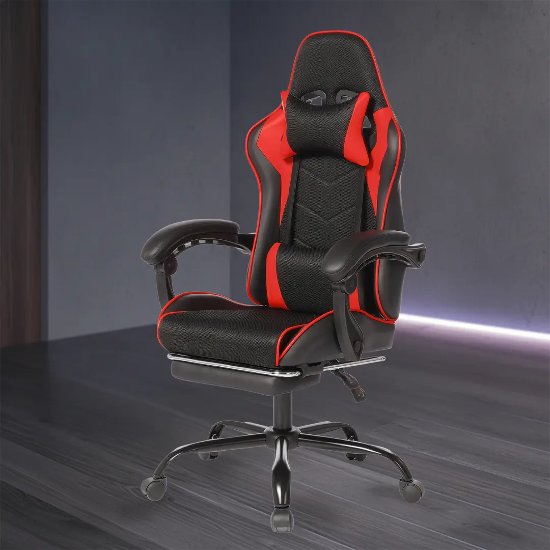 Ergonomic Reclining Gaming Chair with Retractable Footrest & Lumbar Support Heavy Duty Racing Style Computer Chair for Office Gaming Home Use gaming chair、ergonomic gaming chair、racing gaming chair、computer desk chair、office gaming chair、e-sport chair