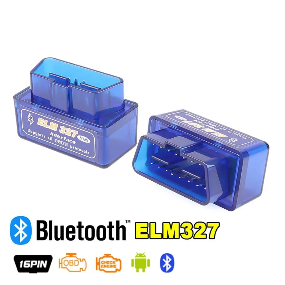 Wireless ELM327 V2.1 16-PIN Interface Mini Device Plug-In OBD2 Car Code Reader Scan Tool for Android Diagnostic Use with OBD2 Cars, Compact