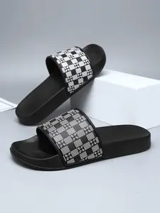 Classic Plaid One-Strap Sandals Summer Outdoor Wear Non-Slip Thick Sole Couple Home Slippers Men, Comfortable and Stylish Footwear