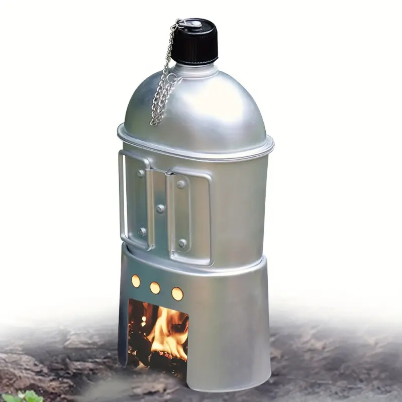 Outdoor Alloy Canteen Portable Kit, Durable Water Bottle & Cup Set for Adults, Essential Gear with Carrying Pouch, Aluminum, Camping, 3-Pieces, Nesting Cup, Camping Accessories, Carry Pouch, Multi-Piece Kit, Functional Pack, Unisex Adult, Camping Gear, Th
