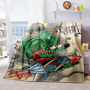 Rat Fink cartoon23 patterned printed blanket, blanket for living room, bedroom, office and lunch break, portable blanket suitable for all four seasons, holiday gift for family and friends, Christm
