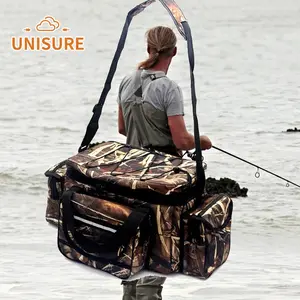 Multifunctional Fishing Gear Bag Large Capacity Lure Waist Pack, Fishing Shoulder Backpack, Rod Reel Bait Storage, Camouflage Design, Outdoor Fishing Equipment