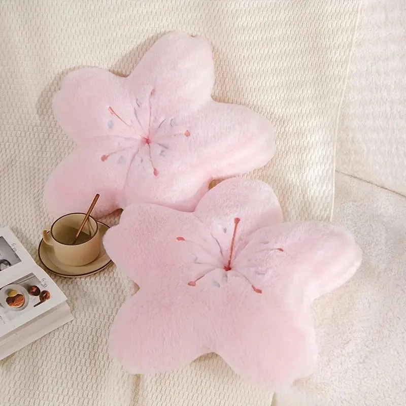 Super Soft Cherry Blossom Flower Pillow - Princess-Style Decor Pillow for Living Room Adults, Cute Niche Valentine Gifts