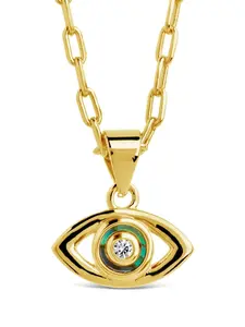 Leidy CZ & Mother of Pearl Evil Eye Pendant Necklace