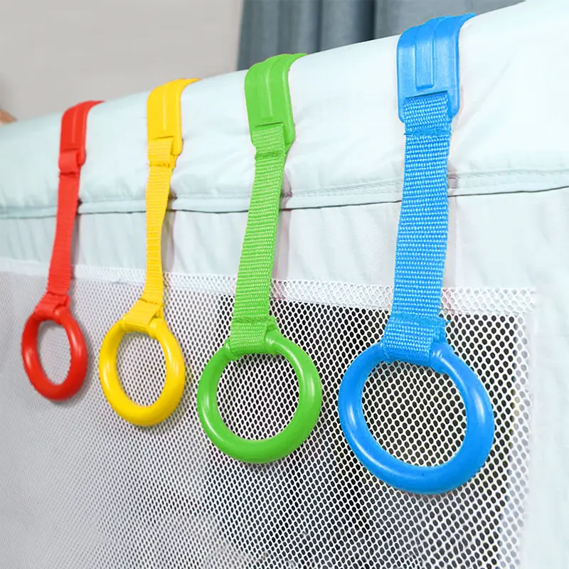Baby Pull Up Rings - Bisphenol A (BPA)-Free Baby Walking Trainer, Multipurpose Hanging Support for Playpen, Crib, Toddler Standing Aid