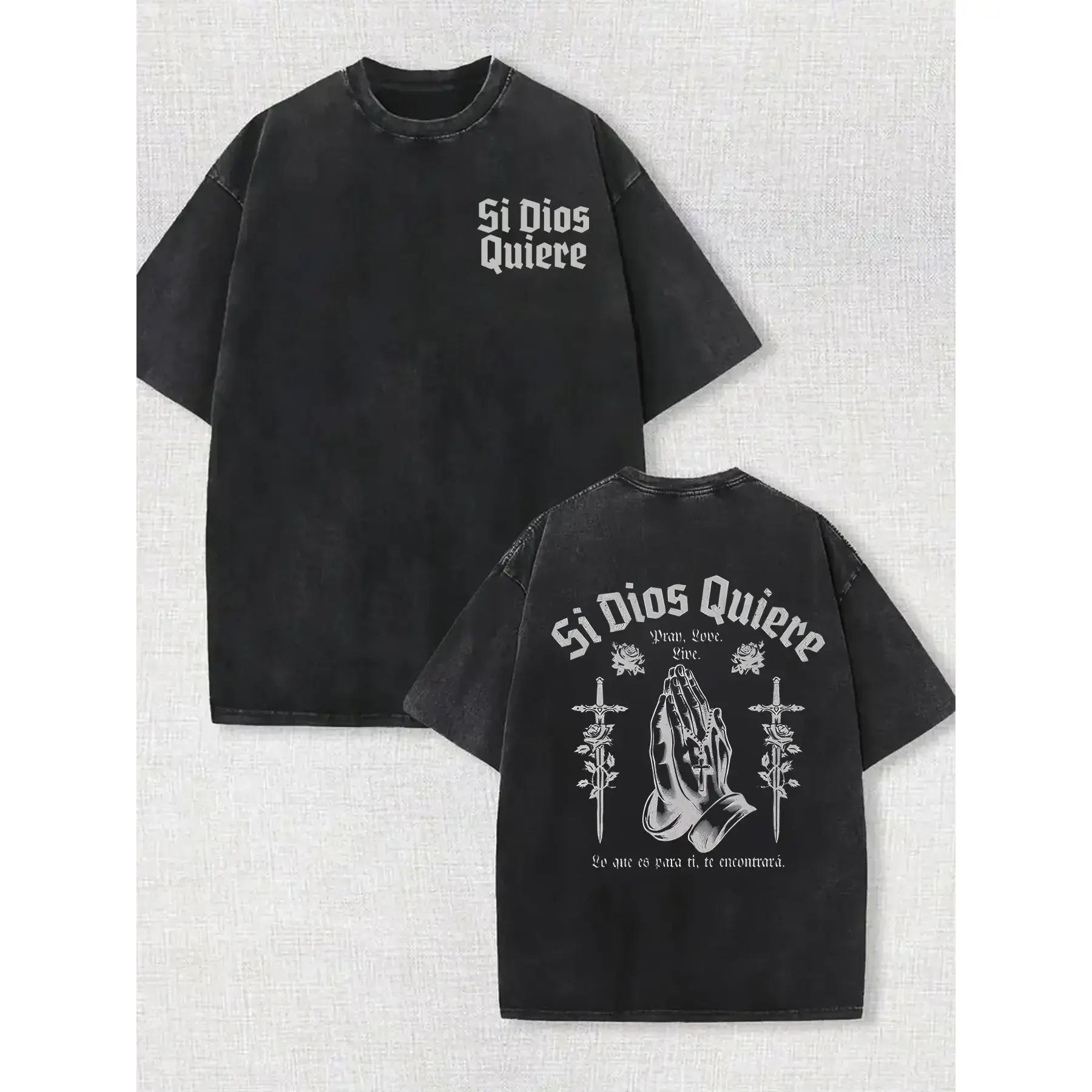 Women's Our Lady of Guadalupe Short-Sleeve T-Shirt - Loose Fit Catholic Prayer Graphic Top, Soft Heavyweight Cotton, Comfortable Casual Everyday Womenswear