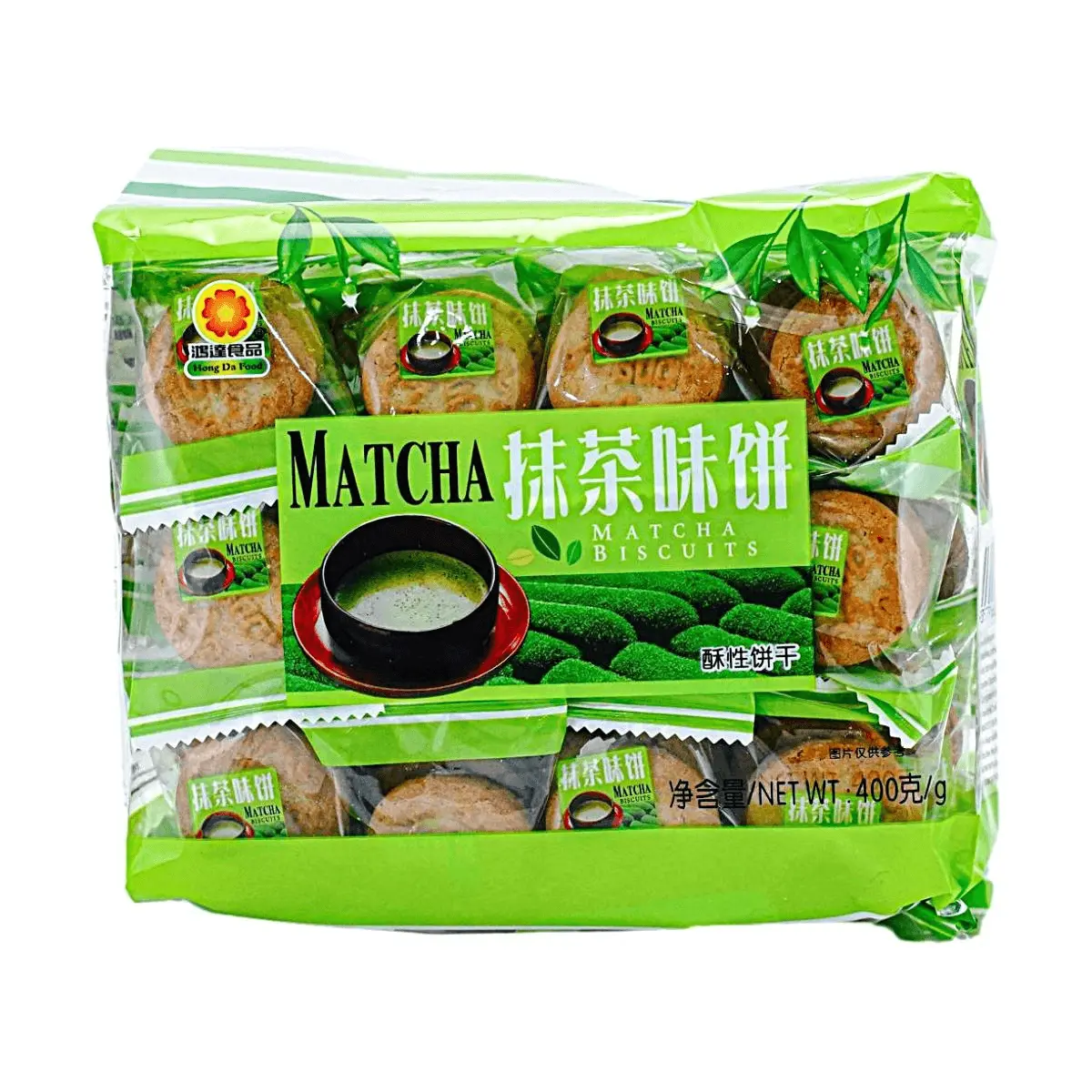 HONGDA Matcha Flavor Biscuits 397g Crispy Japanese Style Tea Cookies Snack