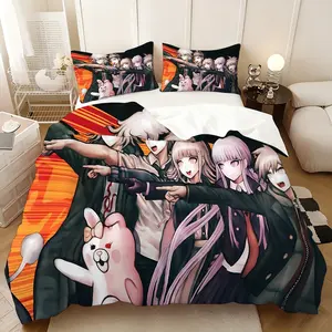Danganronpa poster Three-piece set on the bed, the style does not include quilt core pillow core, Thanksgiving New Year's gifts, home travel lunch break adaptation, warm company of elders, relatives and friends, practical goods in the festival atmosphere