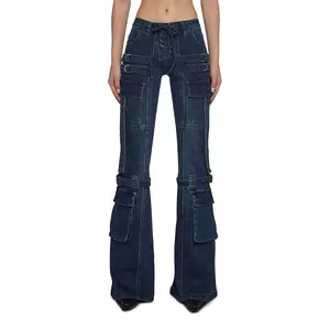 Level Up Cargo Fitted Jeans - Blue