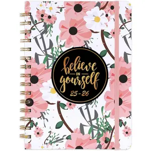 Believe in Yourself 2025-2026 Planner - Weekly & Monthly with Tabs 6.4" x 8.5" Hardcover 12 Months Inspirational Quotes Motivation Notebook
