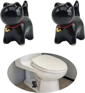 2Pack Cat Bolt Caps,Bolt Covers Decorative,Fun Ceramics Cat Bolt Covers,Bolt Caps,Screw Cover Caps Easy To Install (Black)