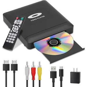 Mini  DVD Player with Hdmi, Multi Region DVD Player for  TV, HDMI/RCA Output  Included, 1080P, Breakpoint Memory, Built-in PAL/NTSC, CD Players for