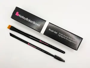 Kelley Baker Brows Brush Set Angle Spooly Brush and Highlighter Smudge Brush