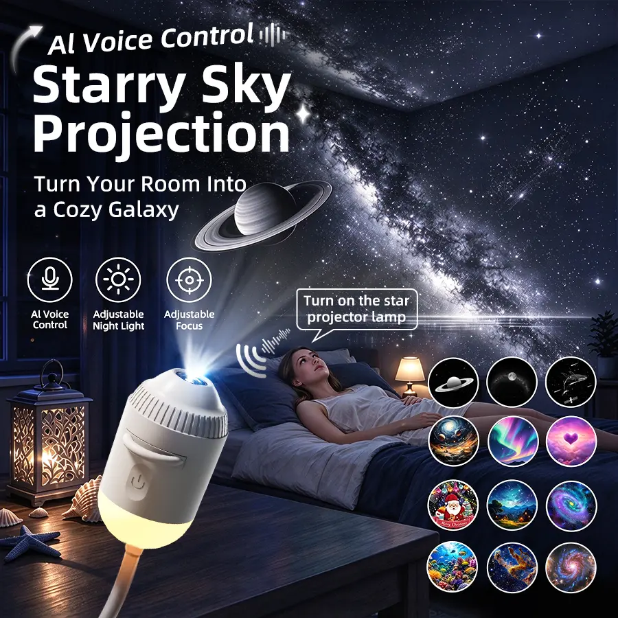 [US Warehouse] 2-in-1 Galaxy Light Projector, Starry Sky Projection Projector with 3-12 Interchangeable Films, Portable USB LED Night Light with Adjustable Brightness & Touch Control, Mini Decor for Bedroom Ceiling Gift for Adults