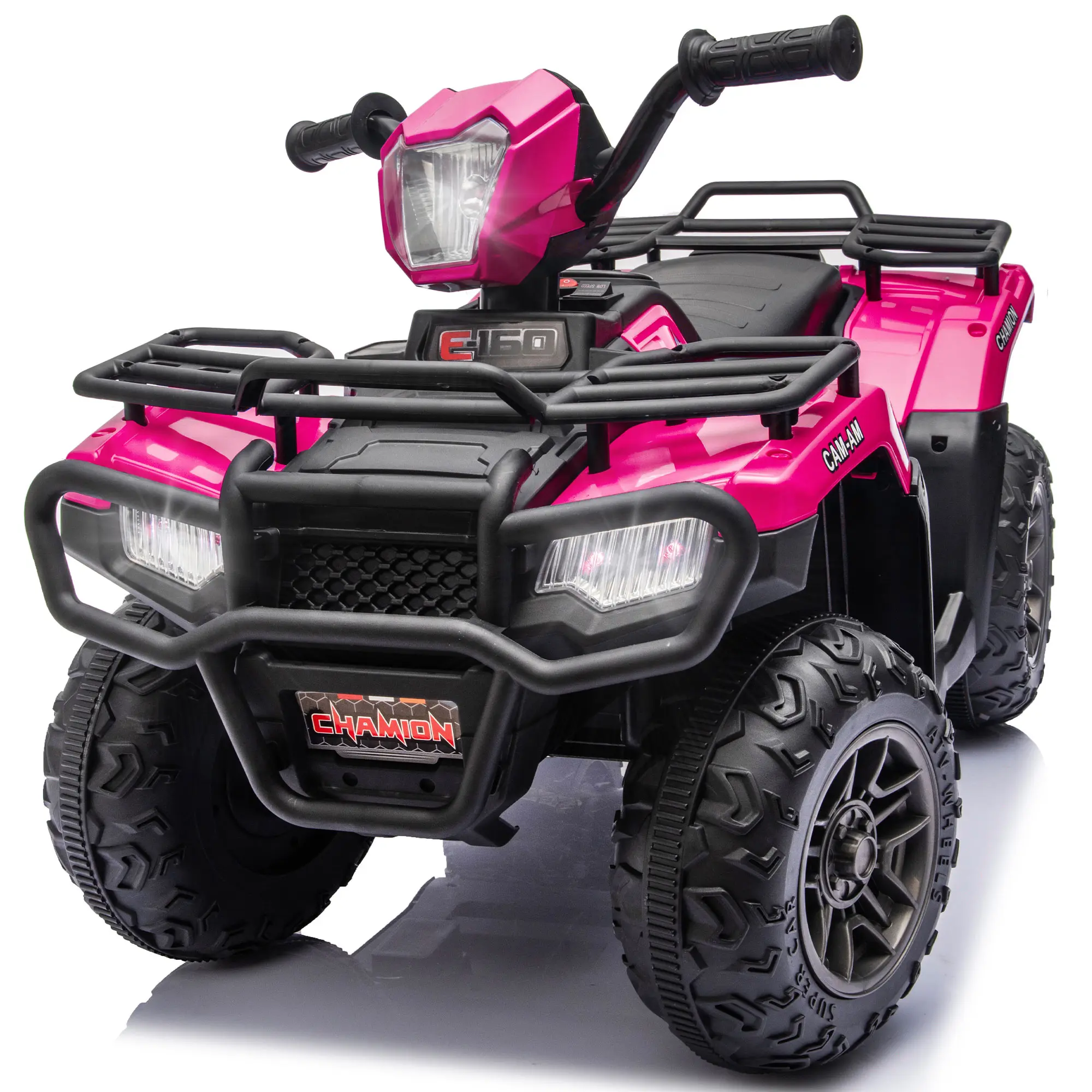 24V Kids Ride On Electric ATV,Dual Motors Toddler Quad ATV w/ LED Headlights,Age for 2-5,Multi-Function Control Panel w/ Independent Switch,Music,Volume Adjustment,USB,Anti-Collision Bar,Storage Racks For 2-4., Led Lights, Ages 2-5