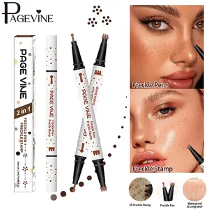 Dual Head Freckle Pen with Stamp and Tip, 3D Natural Simulation Freckle Maker, Waterproof Long Lasting Makeup Retention, Fast Drying No Smudge Formula, Delicate Dot Drawing for Soft Glam, No-Makeup Makeup & Outdoor Wear