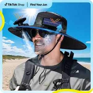 2025 New Solar Fan Outdoor Fishing Hat-Unisex Fishing Solar Fan Hat, Fisherman's Hat with Built-in Fan, Fisherman's Hat with Built-in Spray,Suitable for Fishing, Hiking, Camping, Fathers Day Gift