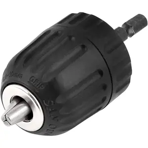 Rotary Keyless Drill Chuck, 3/8-24UNF Quick Change Adapter Shank 1/4 inch Hex Multifunctional Drill Chuck, Rotary Tool Accessories