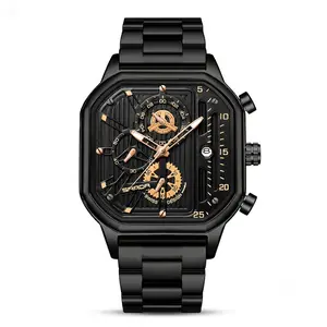 Men's Quiet Luxury Tonneau Watch - Premium Skeleton Dial Quartz Wristwatch, Old Money Aesthetic Business Daily Wea