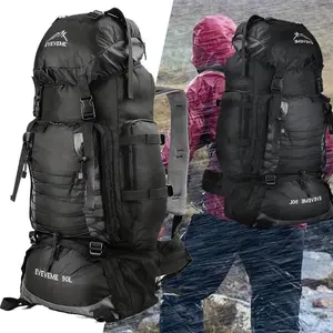 JSERYISGN 90L Mega Hiking Daypack | Integrated Hydration Compatible | Large Capacity | Ideal for Camping & Travel