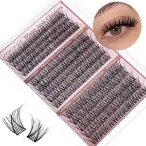 Medium Lash Clusters Short Wispy C Curl Eyelash Clusters 12-16MM Individual Eyelashes Natural Cluster Eyelash Extensions Natural Looking Cluster Lashes by Geeneiya (C Curl,12-14-16)