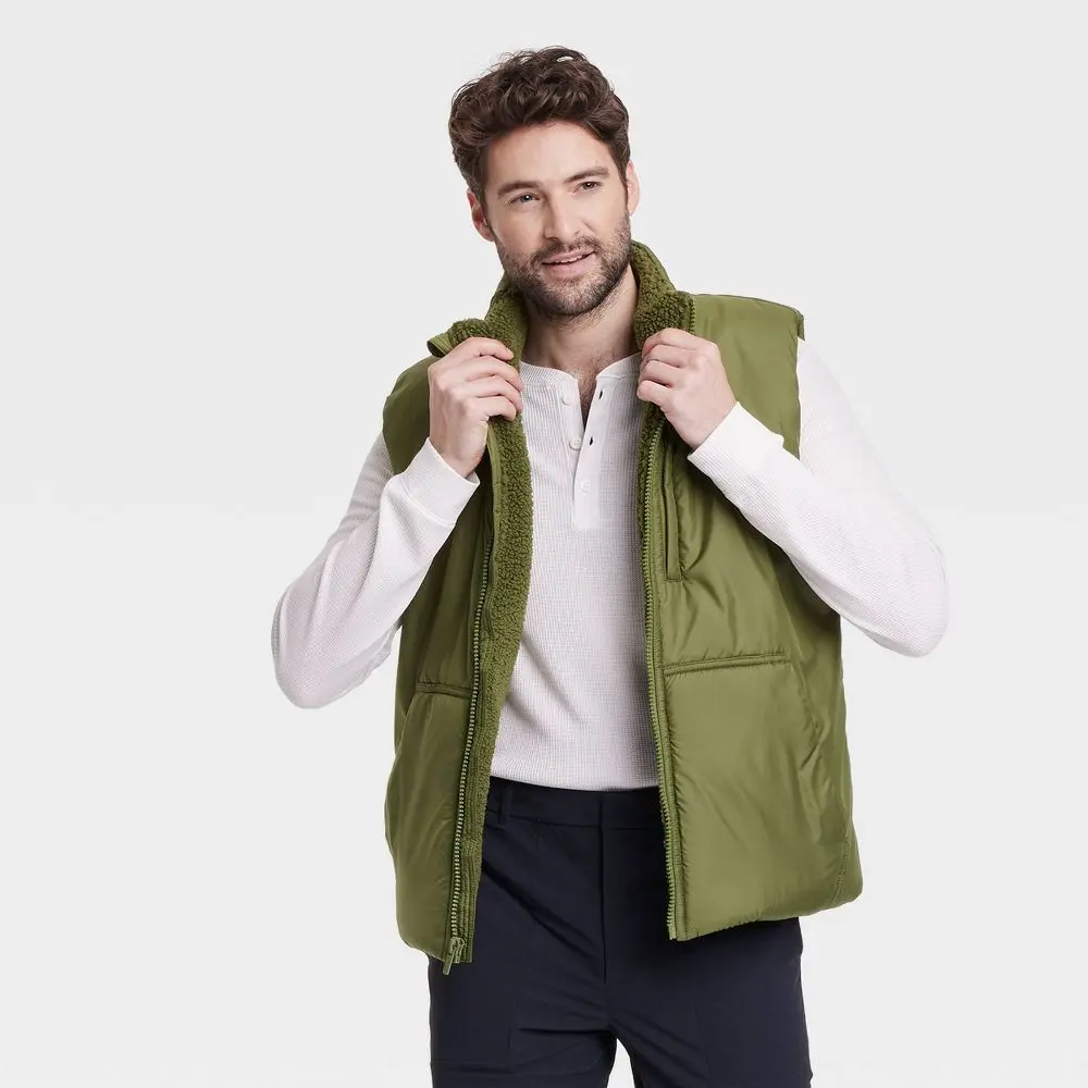 Men's Puffer Vest - All In Motion Green XL