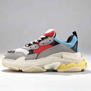 trendy running chunky shoes men's and women's triple s dad shoes size 36-45 designer height increasing thick sole trainers multiple color six layers color blocked sports shoes