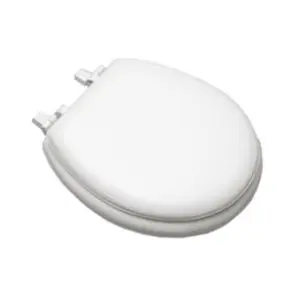 212 MAIN Centoco HPS20-001 White Soft Vinyl Toilet Seat with Plastic Hinges, Seat Cover, Toilet Accessories
