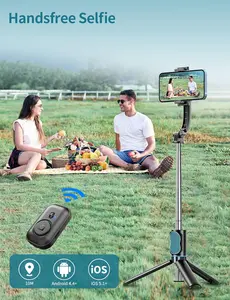 SelfieShow Selfie Stick, Extendable Selfie Stick Tripod with Wireless Remote and Tripod Stand, Portable, Lightweight, Compatible with iPhone 15 14 13 12 Pro Xs Max X 8Plus, Samsung Smartphone and More